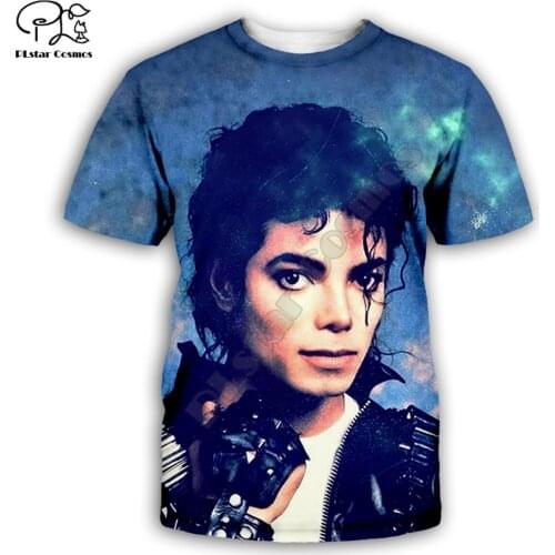 PLstar Cosmos Michael Jackson 3D Printed Men for women t shirt Harajuku summer Short sleeve shirt Casual T-shirt top style-1