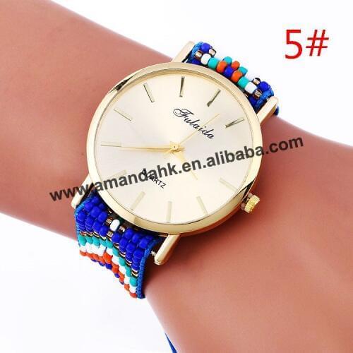 Hot Creative Handmade Rope Bracelet Sun Fulaida Watch Women Knitted Colorful Quartz Casual Wristwatch Woman Dress Watches 918093