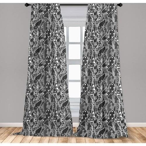 Gothic Window Curtains Vintage Royal Composition with Rose Flowers and Hearts Valentines Day Lightweight Decorative