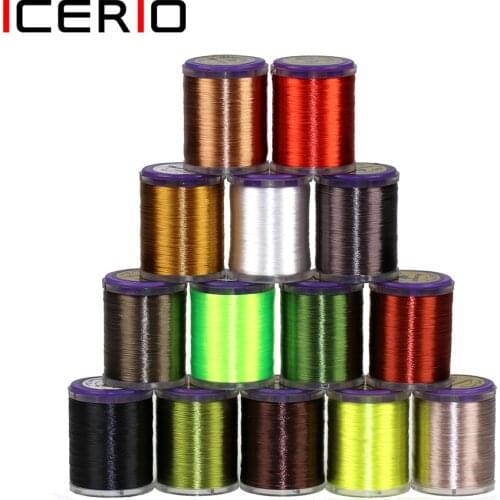 ICERIO 250yards 75D High Tensile Fly Tying Thread Smooth Flat Lightly Waxed Nylon Tying Material