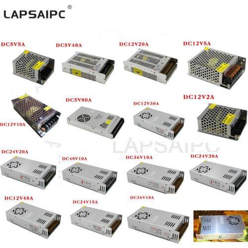 AC85-265V Power Supply 110V 220V to DC5V 12V 24V 36V 48V 1A 2A 3A 5A 10A 15A 20A 30A 40A 80A CCTV / LED Strip driver Adapter