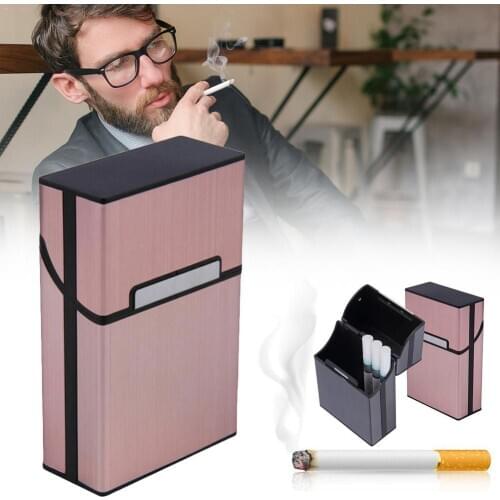 Korean Mens 20 Whole-package Brushed Aluminum Cigarette Logo Company Case Customized Wholesale J1K1