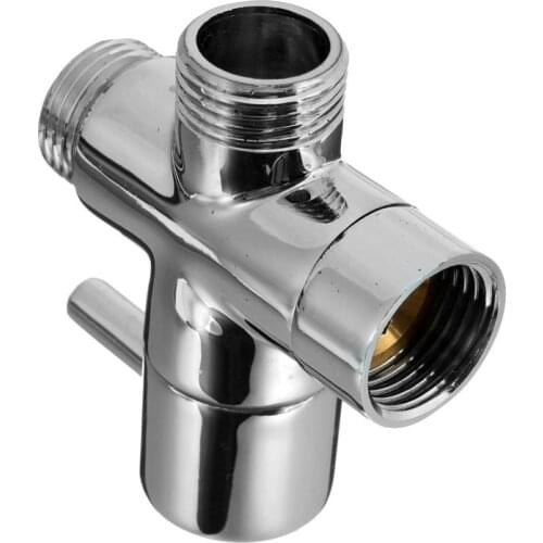 Leante Bathroom Shower Faucet Tee Connector Brass 1/2" Chrome Plated 3Way Diverter Toilet Bidet Shattaf Valve Faucet Accessories