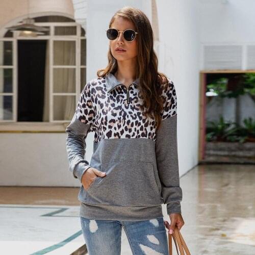 New 2020 Women Hoodies Fleece Sweatshirts Tops Autumn Jacket Outwear Leopard Chaquetas Womens Long Sleeve Pullover with Pocket