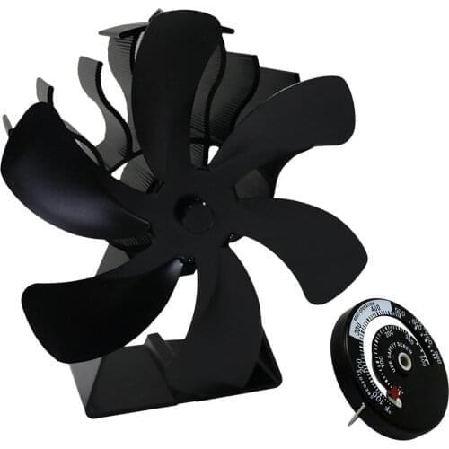 New 6 Blades Quiet Heat Powered Stove Fan Efficient Heat Distribution Household Log Wood Burner Fan Eco Friendly Fireplace Fan