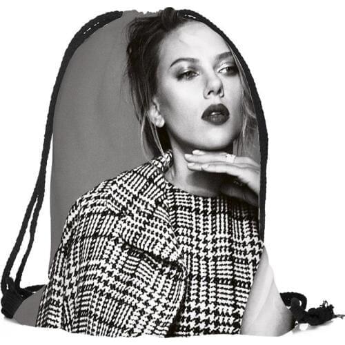 New Scarlett Johansson Printing Backpack Travel Beach School Multi-function Drawstring Bag Custom You Image