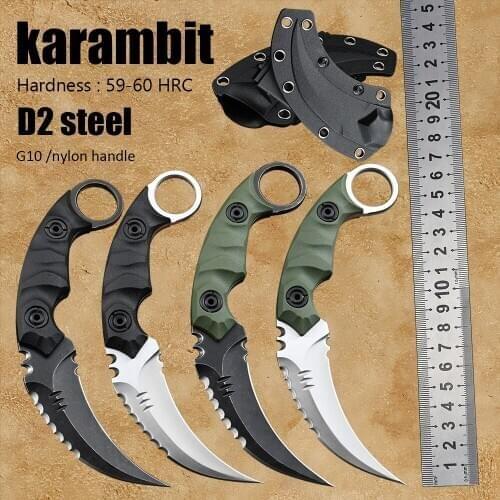 Fixed blade knives csgo karambit knife tactical edc knifes G10 handle