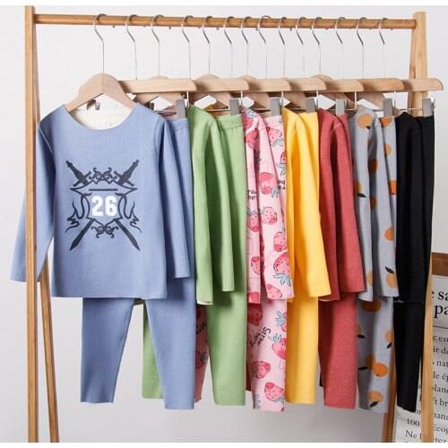 Autumn Winter Pajamas Set Kids Clothes Boys Girls Sleepwear Long Sleeve Thermal Underwear Children Seamless Pijamas Baby Clothes