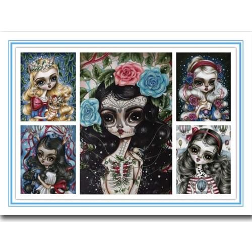 Full Square/Round Drill 5D DIY Diamond Painting "Cartoon girl" 3D Diamond Embroidery skull Cross Stitch Mosaic Home Decor Gift