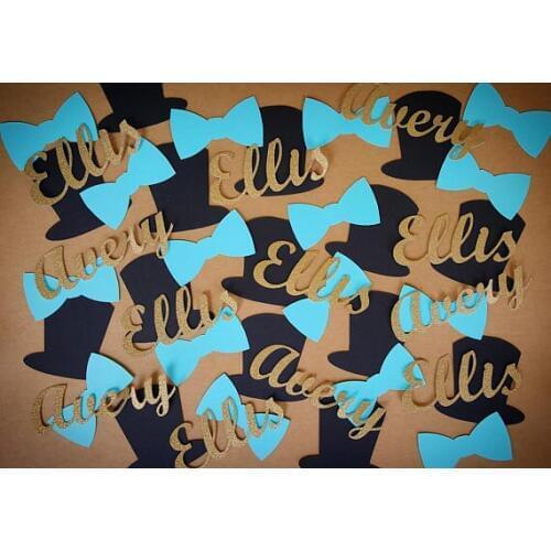 Custom name Little Man first boy birthday Confettis baby shower baptism Table decor scrapbook scatters party decor