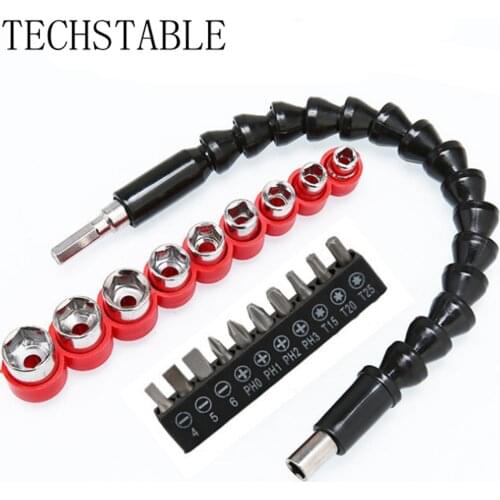 TECHSTABLE High quality 20pcs multifunctional electric drill bits flexible shaft hand tools