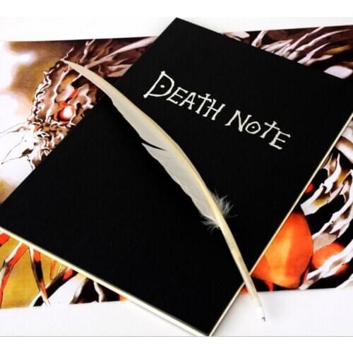 Death Note Action Figure printed Death Note L Cosplay Notebook toy Feather Pen Book Writing Journal death note book 26.5*19cm