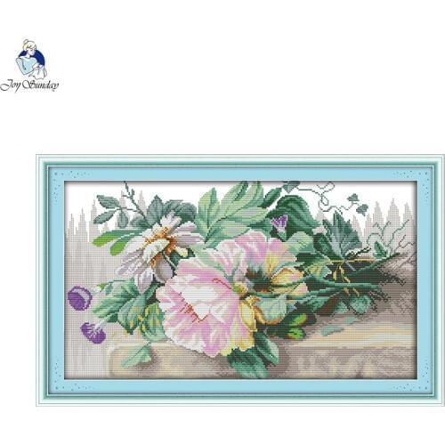 Beautiful Flowers Needlework, DIY Handmade DMC Cross stitch, Sets For Embroidery kits, Counted Printed Cross-Stitch Home Decor