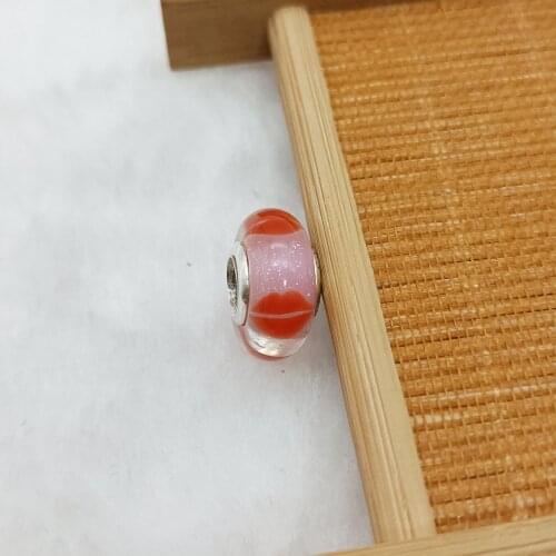 Valentines Day Jewelry Pink Red Kiss Lips Glass Beaded Charm Original High Quality Jewelry