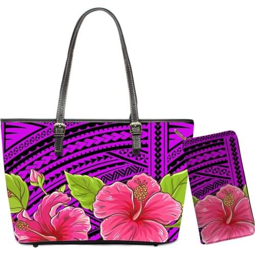 2021 Flower& Strips Pattern Handbag & Purse Set Large Leather Women Clutch Customized Bohemia Totes Wallets Free Drop Shipping