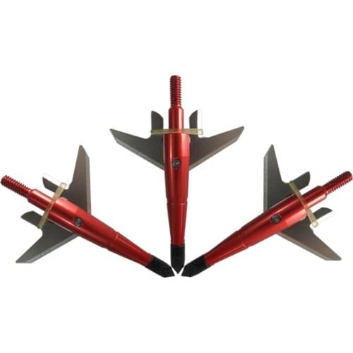 3Pcs Red Swhacker Broadheads 100Grain for Carbon Fiberglass Arrows Crossbow/Long Bow Hunting