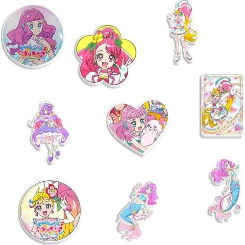 Acrylic Japanese Anime GoPrincess Pattern Printed Planar Resins DIY Craft For Home Decoration Accessories 30pcs