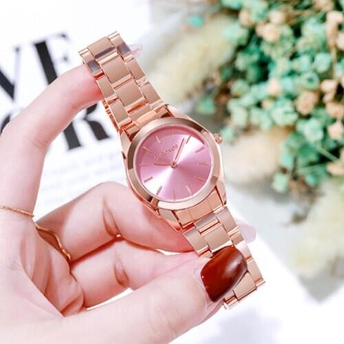 CHRONOS Women Luxury Watch Hardlex Dial Luxury Fashion Stainless Steel Folding Strap Ladies Waterproof Quartz WristWatch CH32