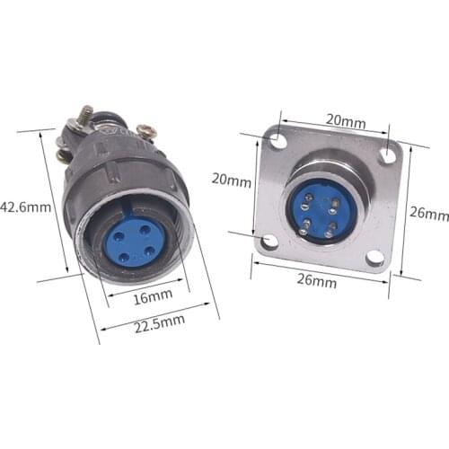 CX16 M16 Waterproof 4 Pin Electrical Power Connector Aviation Female Plug Male Socket Panel Adapter