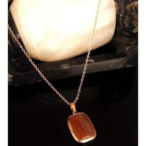 Dr Stone Natural Stone Women 'S Agate Stone Rose Gold Plated Necklace KRB400 372835381