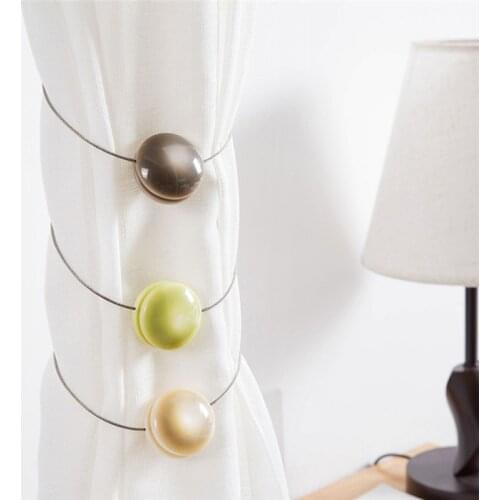 Curtain Holder Simple Cat-eye Resin Magnet Curtain Buckles Tieback European Round Shape Window Curtains Decorative Accessories