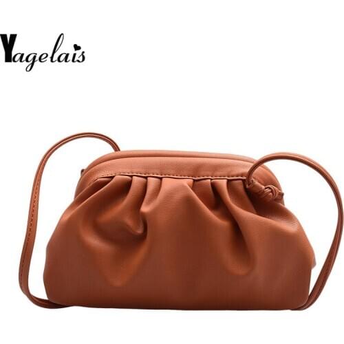 Designer New Women Day Clutch Bag Pleated Dumpling Shoulder Messenger Bag Small Cute Lady Crossbody Handbag