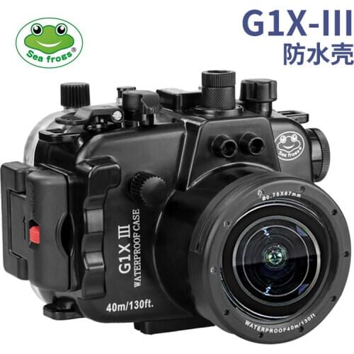 For Canon G1X III Powershot Seafrogs 40m/130ft Underwater Waterproof Camera Housing Case G1X Mark III