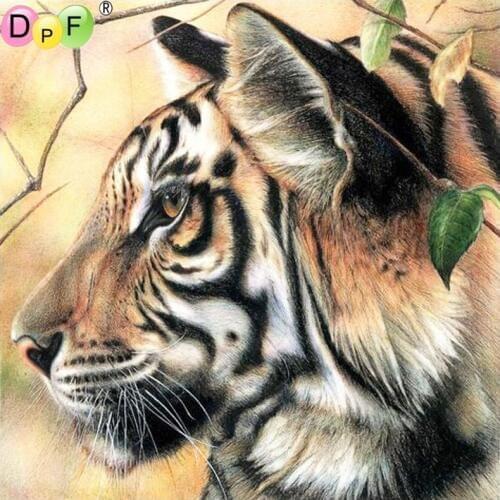 DPF DIY diamond painting cross stitch tiger diy diamond painting round diamond painting embroidery mosaic decoration art gift