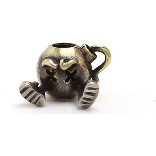 EDC White Brass Land Mines Model Knife Beads Outdoors DIY Tools Lanyard Pendants Key Rings Accessories