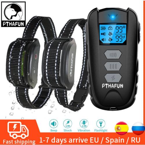 1000ft Electric Dog Training Collar Pet Remote Control Barkproof Collars for Dogs Vibration Sound Shock Rechargeable Waterproof