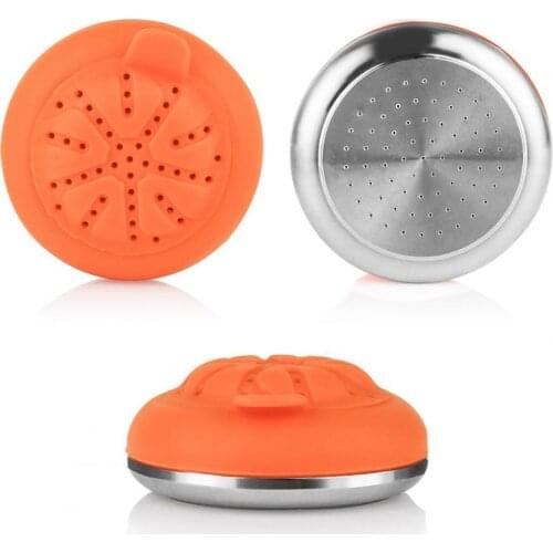 1 Set Coffee Filter Heat-resistant Reusable 304 Stainless Steel Refillable Silicone Capsule Strainer for Kitchen