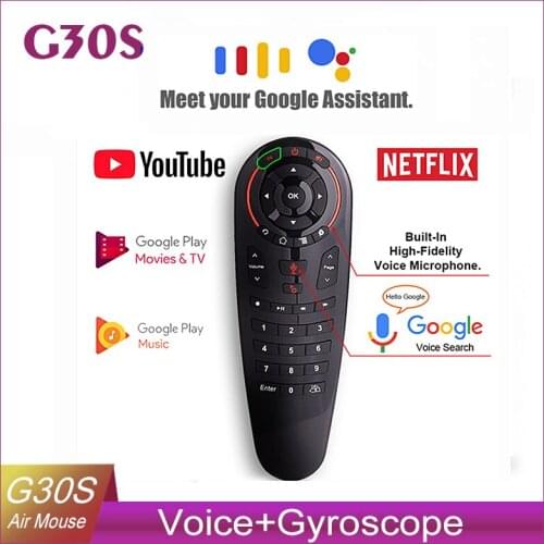 G30 S 33-key infrared learning remote control 2.4g air mouse wireless voice air mouse gyro sensor smart remote control for game