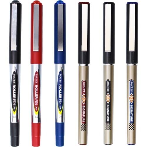 12PCS BAOKE BK110 Direct-fluid-roller Pen 0.5mm Quick-drying Gel Pen Signing Pen Kawaii School Supplies