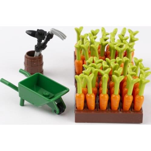 City Plant Food Parts Building Blocks Bricks Lovely Rabbit Figures Accessories Block Cute Animals Toys for Children Gift