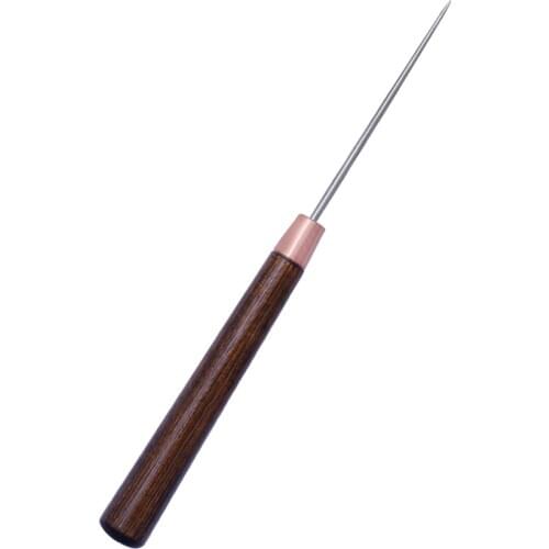 KAOBUY Wood Handle Drillable Awl Round Solid Tool Leather Craft Awl Hand Stitching Taper For Leathercraft Needle Tool Kit Sewing