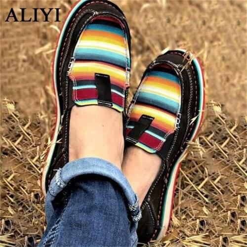 ALIYI Flat Canvas Sneakers 2021 Fashion Autumn Slip On Women Casual Shoes Comfortable Female Larged-Size 35-43 Loafers
