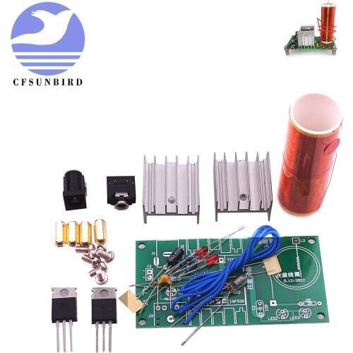 Mini Tesla Coil Kit 15W Mini Music Tesla Coil Plasma Speaker Tesla Wireless Transmission DC 15-24V Diy Kit