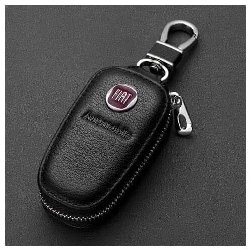 Peter Leather Car Logo Key Cover Remote Key Case for Fiat Aegea 500c Panda Uno Palio Tipo Doblo car Emblem Auto Accessories