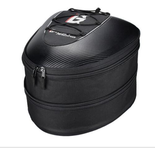 Motorcycle Rear seat bags Carbon Fiber Film Cover Tail Boxes Racing Pack saddle bags with rain cover