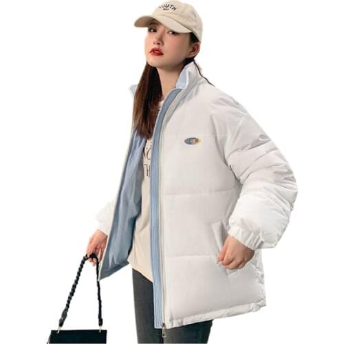 2021 New Winter Jacket Casual Women Fashion Parkas Thick Warm Jackets Padded Coats Long Sleeve Pocket Female Outerwear Chic Tops