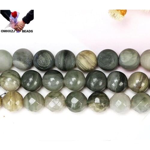 OMH Wholesale JD135 4 6 8 10 12mm Natural Jewelry DIY Making Bracelet Necklace Natural AAA Smaragdite Loose Spacer Round Beads
