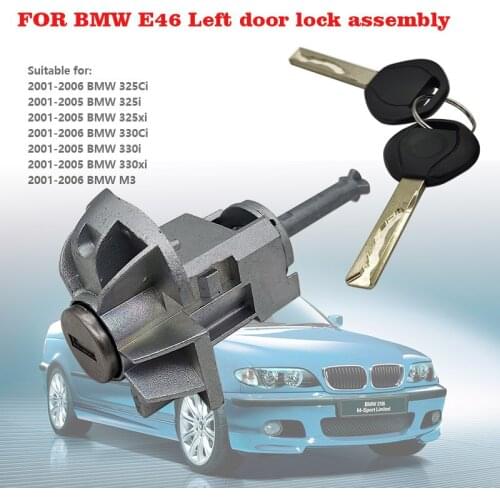 Suitable For 2001-2006 BMW E46 3 Series Left Door Lock Cylinder Assembly, with 2 Keys 51217019975