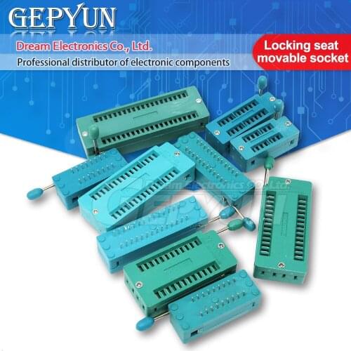 5pcs IC locking seat movable socket single chip microcomputer chip test base wide and narrow body 14/16/18/20/24/32/40P