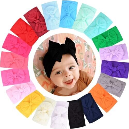 1 piece Soft Baby Headband Elastic Knot Turban Nylon Headbands for Girls Head Wrap Newborn Bow Hairband Toddler Hair Accessories