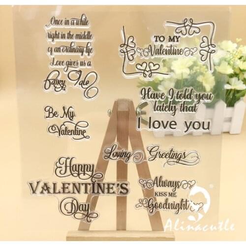 CLEAR STAMPS My Valentines Day DIY Scrapbooking Card album paper craft rubber roller transparent silicon stamp AlinaCraft