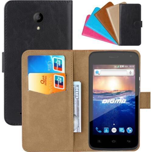 Luxury Wallet Case For Digma Hit Q400 3G PU Leather Retro Flip Cover Magnetic Fashion Cases Strap
