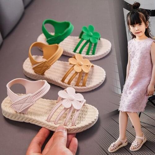 Girls Sandals 2021 Summer New Childrens Fashion Soft Bottom Princess Shoes Little Girl Baby Shoes Wild Style