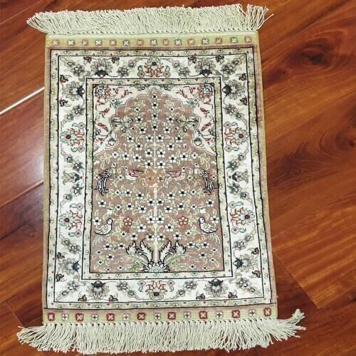 Seeykeep™ 1.2x1.8ft Rectangle Pure Silk Handknotted Oriental Rug-SK3036024