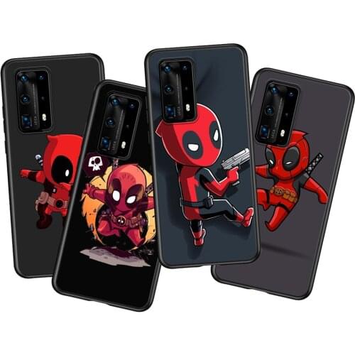 Cartoon Marvel Deadpool Silicone Cover For Huawei P40 P30 P20 Pro P10 P9 P8 Lite RU E Mini Plus 2019 2017 Soft Phone Case