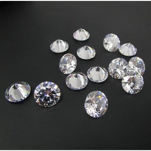 Loose Gemstone Synthetic 7mm 8mm 9mm Round Shape Cubic Zirconia CZ Stones 6.5mm-16mm Wholesale Price